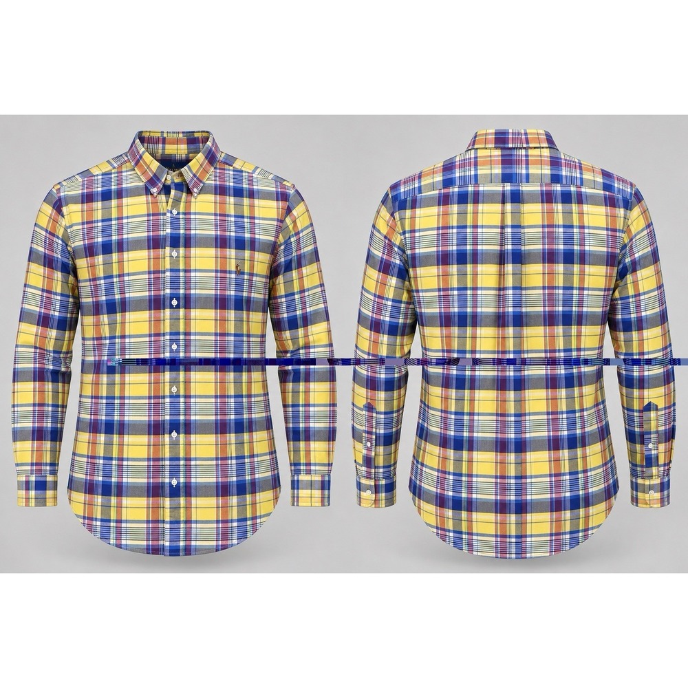 Polo Ralph Lauren Shirt 2XB Big TALL Madras Plaid Button Down Long Sleeve Preppy
